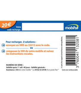 RECHARGE 20 EUROS