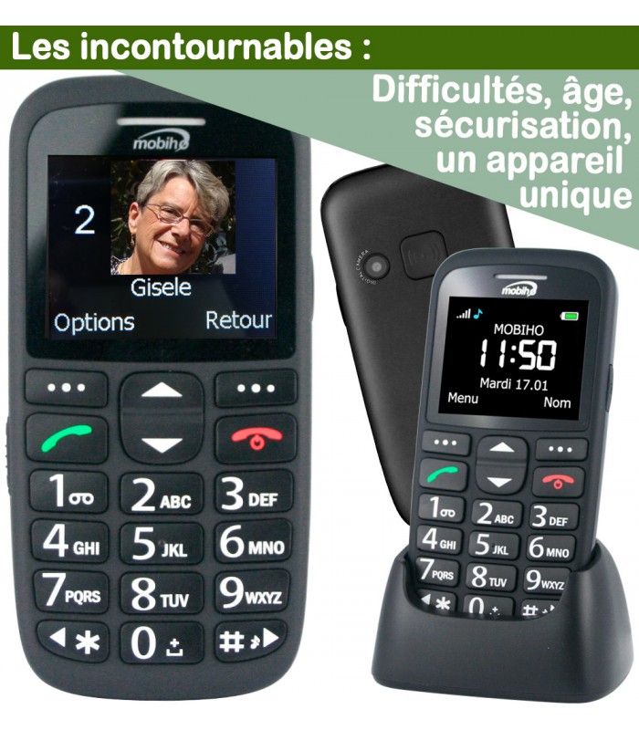 Senior Tel - téléphone d'urgence, téléphone mobile senior, pour les  personnes handicapées – Mobi-Click Deutschland