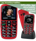 mobile rouge grosse touche utilisation senior