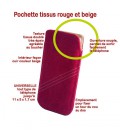 Pochette tissus rouge et beige