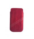 Pochette tissus rouge et beige