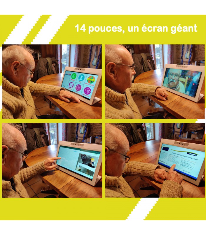une tablette adaptée aux personnes âgées et débutants écran géant