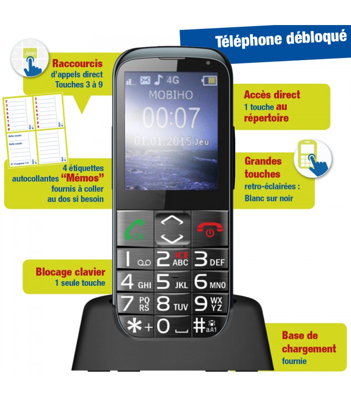 Téléphone portable MOBIHO Le Classic Mega téléphone senior