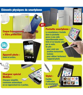 smartphone senior avec un grand ecran