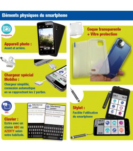 smartphone senior avec un grand ecran