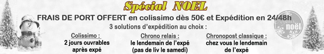 Frais de port offert dès 50 € et expé en 24/48h