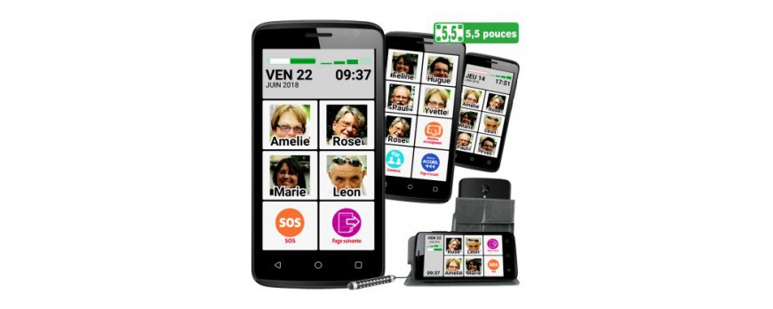 Téléphone senior avec touche SOS - Mobiho Basic Sympa - Mieux Voir